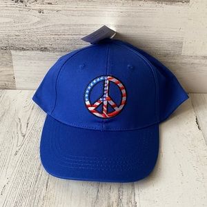Peace Sign American Flag Baseball Hat NEW